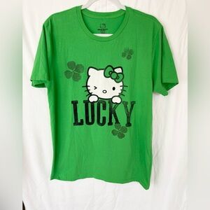 Hello Kitty Green Lucky Clover T-Shirt LARGE